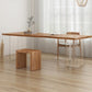 Table en bois massif contemporain pour table rectangle de restaurant avec base acrylique