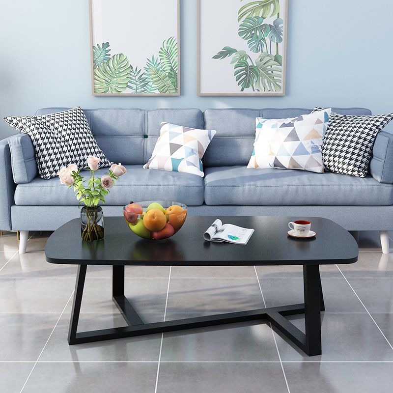Mesa de centro rectangular con patas cruzadas para sala de estar