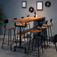 Modern Armless Backrest Counter Stool Iron Bar Stool with Wooden Seat for Bar