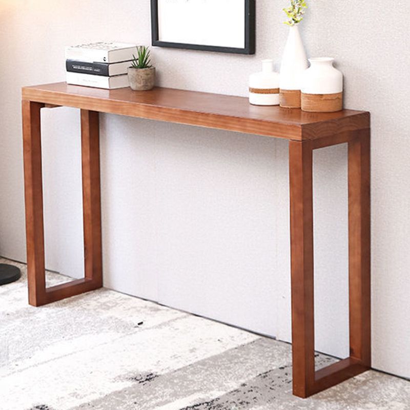 Mid-Century Modern Console Table Solid Wood Rectangle Console Table