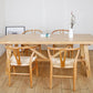Rectangle Solid Wood Dining Room Table Modern Trestle Counter Table in Natural