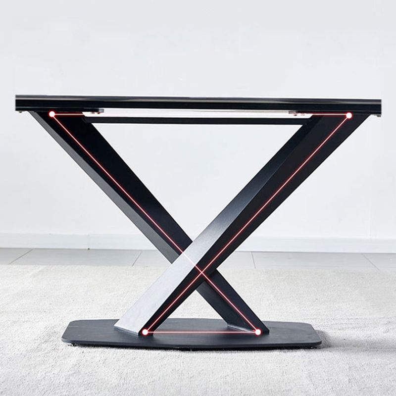 Contemporary Black Stone Dining Set 1/4/7 Pieces Rectangle Dining Table Set Clearhalo 'Dining Room Sets' 'Dining Tables & Seating' 'dining_room_set' 'furn' 'furn_dining_room_set' 'Furniture' 'Kitchen & Dining Furniture' 1200x1200_35e76dfc-d408-4070-a73c-5ed68726a1f2