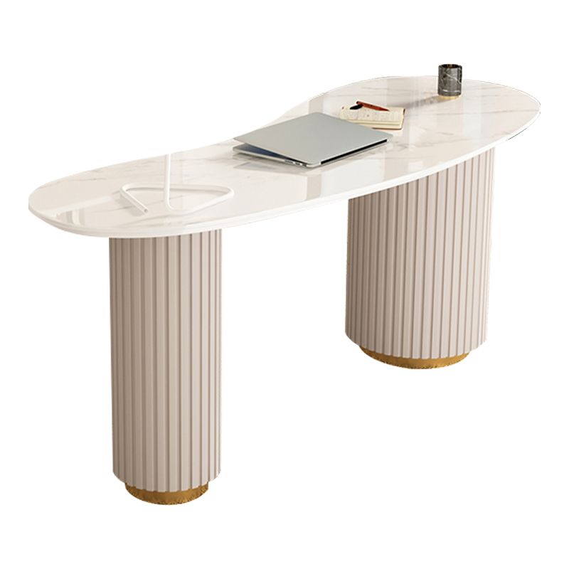 Modern Stone Office Desk 29.53" Tall Writing Desk with 3 Drawers Clearhalo 'furn' 'furn_office_desk' 'Furniture' 'Office Desks' 'Office Furniture' 'office_desk' 1200x1200_35e8a582-f1c9-4b19-a1bb-7cd72c7e51b6