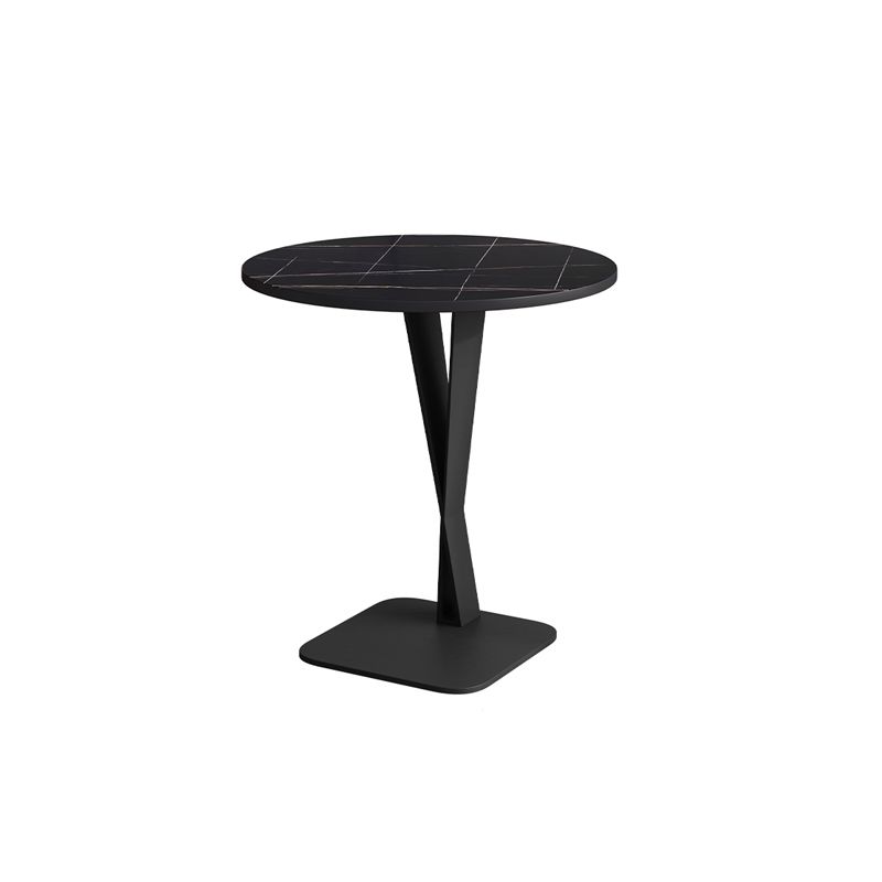 Style Black Metal Metal Base Grey / Noir / Blanc Slate Top Round Table Round