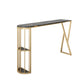 Faux Marble Bar Height Table Modern Style Bistro Pub Table with 2 Shelves Clearhalo 'Bar Furniture' 'Bar Tables' 'bar_tables' 'furn' 'furn_bar_tables' 'Furniture' 'Kitchen & Dining Furniture' 1200x1200_35e92fda-7932-4ed2-9499-b98a1a4cfebf