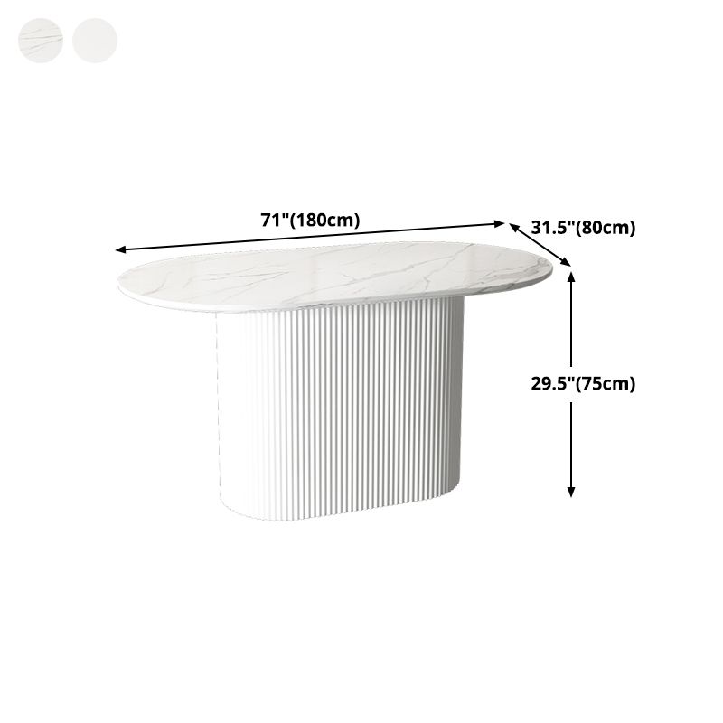 Oval White Tone Dining Table Luxury Pedestal Table for Dining Room Clearhalo ' dining_table' 'Dining Tables & Seating' 'Dining Tables' 'furn' 'furn_dining_table' 'Furniture' 'furniture_dining_table' 'Kitchen & Dining Furniture' 'kitchen&dining_furn' 'kitchen' 'kitchen_dining_table' 1200x1200_35e9a941-d202-4cfd-921a-948c7a1714af