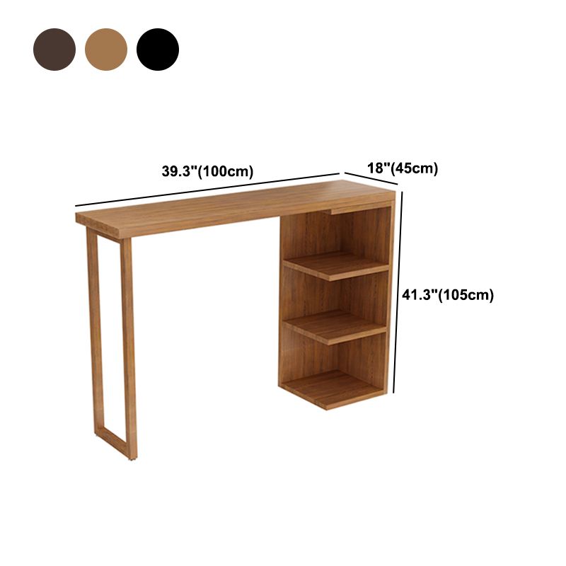 Modern Wood Pub Table with Rectangle Table Top Double Pedestal Table- 41.3" H Clearhalo 'Bar Furniture' 'Bar Tables' 'bar_tables' 'furn' 'furn_bar_tables' 'Furniture' 'furniture_bar_tables' 'Kitchen & Dining Furniture' 1200x1200_35eb3784-c6b0-4e0a-81bd-e0bc8a545f90