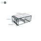 Mesa de centro rectangular Glam con 3 estantes y mesa de cóctel con tapa de mármol