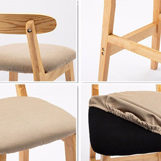 Scandinavian Upholstered Low Back Footrest Stool Matte Finish Rubberwood Barstool Clearhalo 'Bar Furniture' 'Bar Stools' 'bar_stools' 'furn' 'furn_bar_stools' 'Furniture' 'furniture_bar_stools' 'Kitchen & Dining Furniture' 1200x1200_35ec4184-259d-4c31-b76d-e08c8d7c06fd