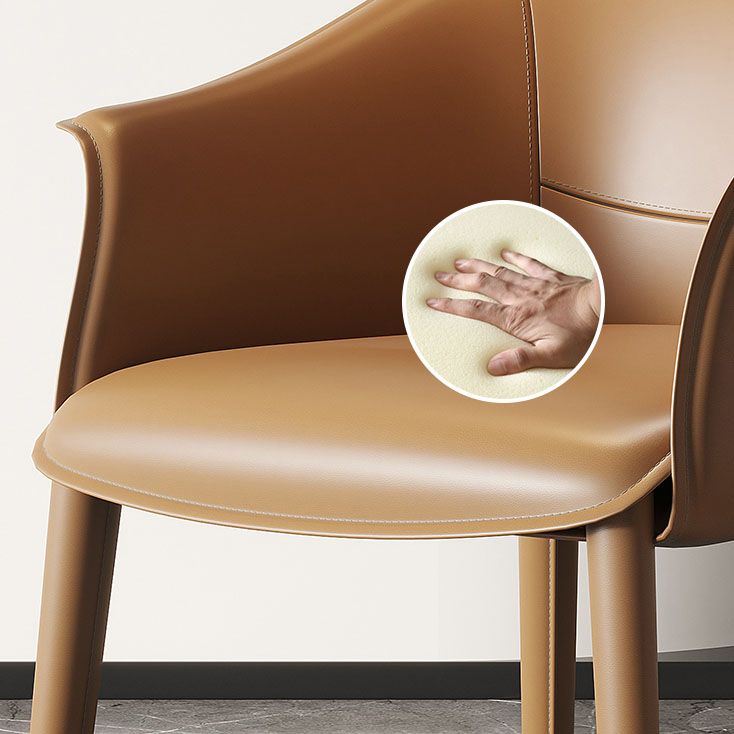 Silla de brazo de cena de cuero silla de brazo tapizado para el comedor