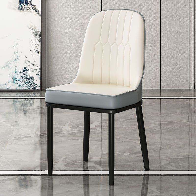 Metal Scandinavian Style Dining Chair Cushioned Parsons Armless Chair for Dining Room Clearhalo ' kitchen&dining_furn' 'Dining Chairs' 'Dining Tables & Seating' 'dining_chair' 'furn' 'furn_dining_chair' 'Furniture' 'furniture_dining_chair' 'Kitchen & Dining Furniture' 'kitchen' 1200x1200_35ee6fb8-e531-48d7-8925-3be5160d993b