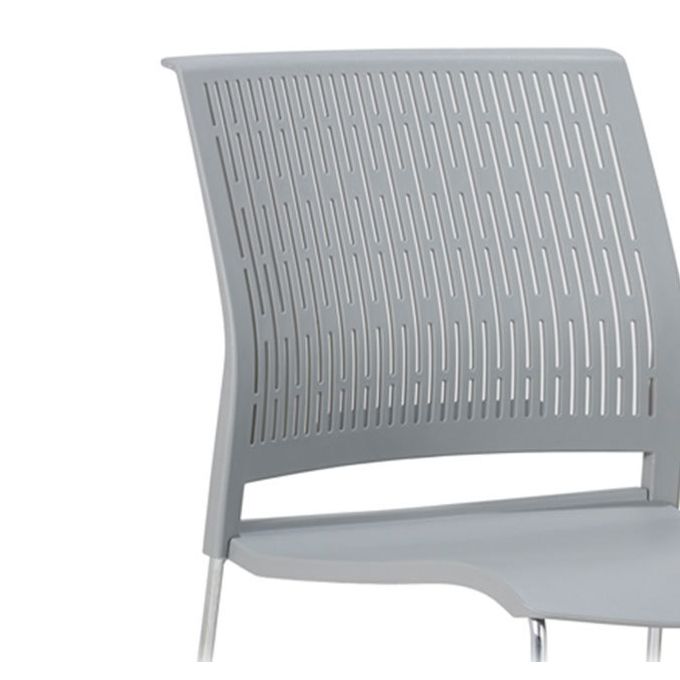 Chaise de bureau en plastique sans bras moderne, chaise de conférence sans roues