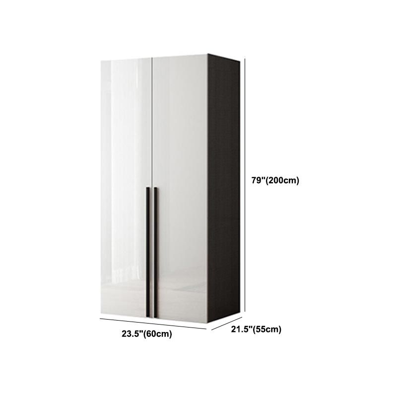 Manufactured Wood Glossy White Cabinet Modern Storage Cabinet with Hinged Doors Clearhalo 'Armoires & Wardrobes' 'armoires_wardrobes' 'Bedroom Furniture' 'furn' 'furn_armoires_wardrobes' 'Furniture' 1200x1200_35f0b0f2-37c6-409c-86c6-f63cefcefac0