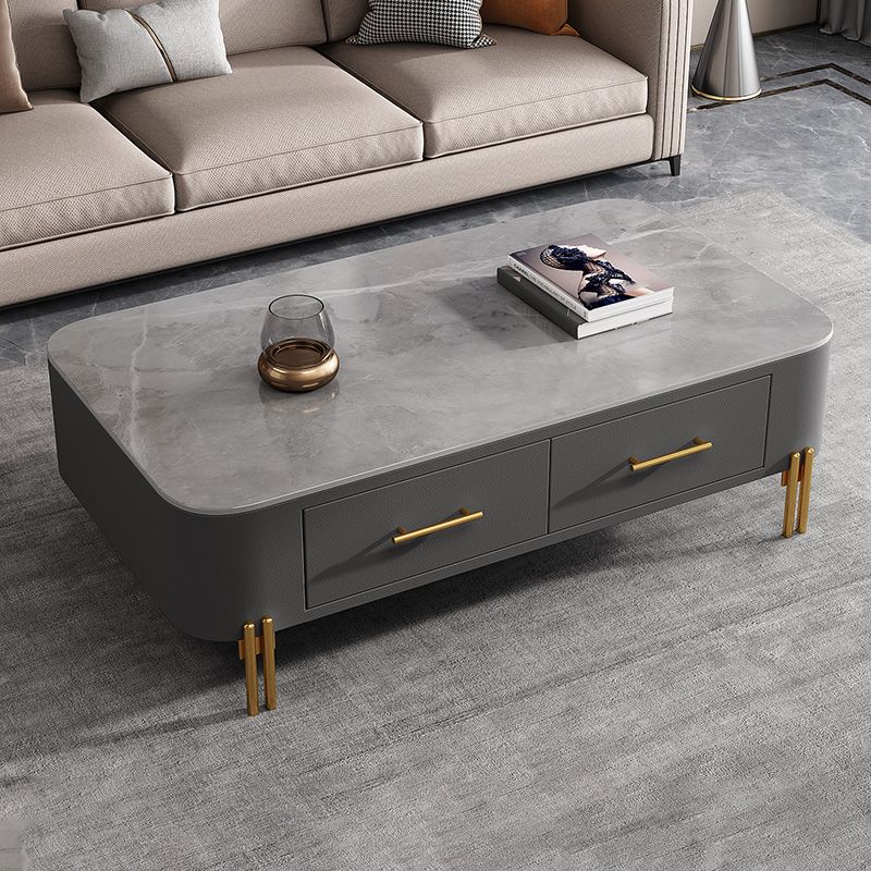 Glam 4 Legs Coffee Table Slate Rectangular Coffee Table for Home Clearhalo 'Coffee & Accent Tables' 'Coffee Tables' 'coffee_tables' 'furn' 'furn_coffee_tables' 'Furniture' 'Living Room Furniture' 1200x1200_35f10e76-68f8-4e59-a3cb-a43533ccd646