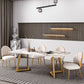 Iron and Slate Table Glam Style Simple Home Rectangular Dining Table Clearhalo 'Dining Tables & Seating' 'Dining Tables' 'dining_table' 'furn' 'furn_dining_table' 'Furniture' 'Kitchen & Dining Furniture' 1200x1200_35f1c7ac-f9f0-4fa3-b6a8-729f43a2943c