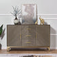 Glam Wood 42.5 "H Server a buffet marrone buffet per buffet con cassetti e archiviazione