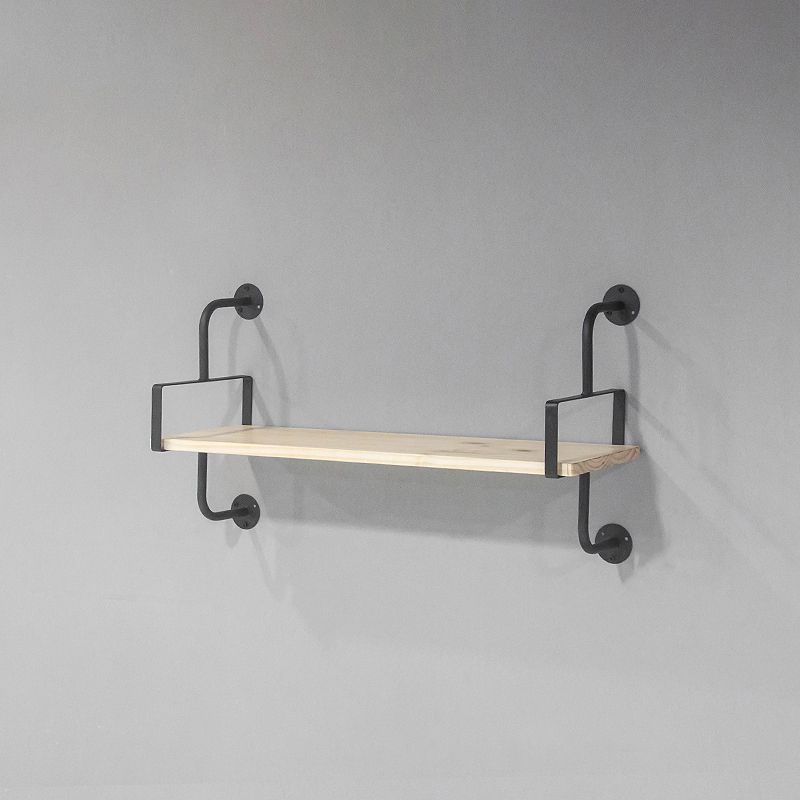 Industrial Wooden Floating Bookshelf Home Wall Mounted Bookcase