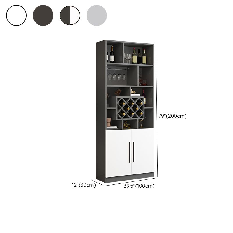 Moderne stijl gefabriceerde houten vloerwijnhouder met opbergplanken