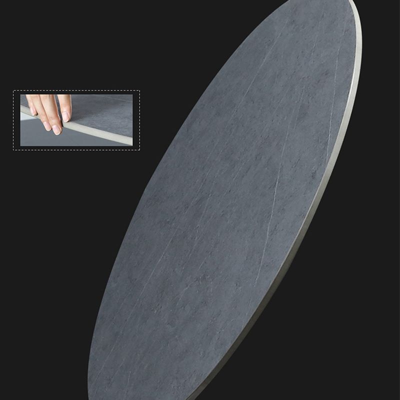 Tavolo da pranzo in pietra rotonda bianca nera mobili moderni con base di piedistallo