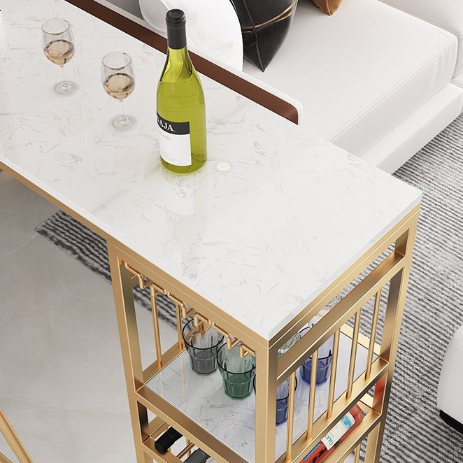 Luxurious Rectangle Marble Bar Table Set 1/3 Pieces Counter Table with Metal Stools Clearhalo 'Bar Furniture' 'furn' 'furn_home_bar_bar_sets' 'Furniture' 'Home Bars & Bar Sets' 'home_bar_bar_sets' 'Kitchen & Dining Furniture' 1200x1200_35f331d1-fd58-4527-984c-8a004cd5644d