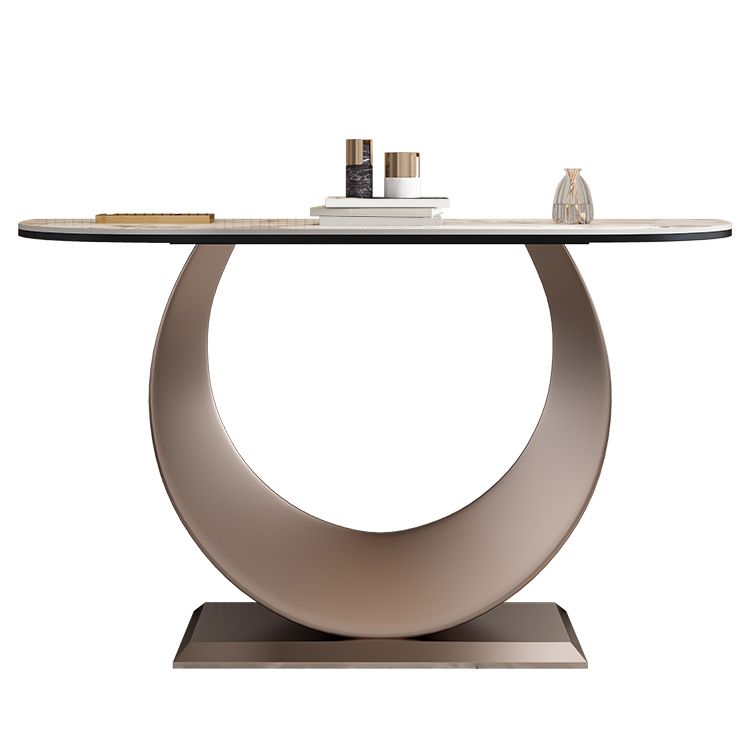 Media de la mesa contemporánea Table de piedra White/Black/Black/Pink Console Table