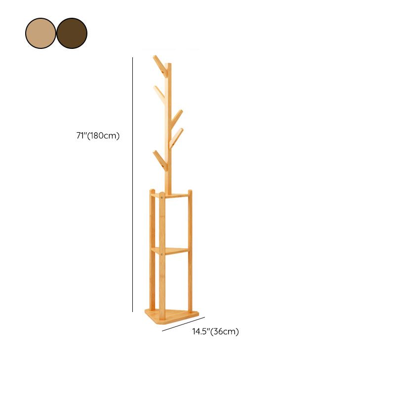Contemporary Wood Entry Hall Tree Standing Coat Rack with Hooks Clearhalo 'Entry & Mudroom Furniture' 'furn' 'furn_hall_tree_coat_racks' 'Furniture' 'Hall Trees & Coat Racks' 'hall_tree_coat_racks' 1200x1200_35f48267-9cc3-4c41-8d96-566188c7a9de