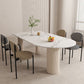 Free Form Sintered Stone Dining Table White Dining Table with Pedestal