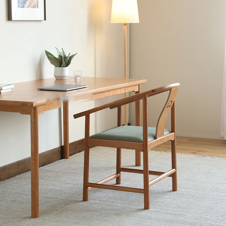 Traditional Kitchen Dining Chair Solid Wood Arm Chair with Cushion