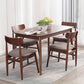 モダンな茶色の家具セット5 PCS長方形のソリッドウッドダイナーテーブルダイニングチェア