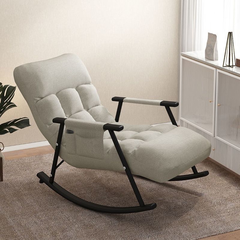Chaise à bascule de style moderne Fauveau de chaise rembourrée en cuir avec rangement