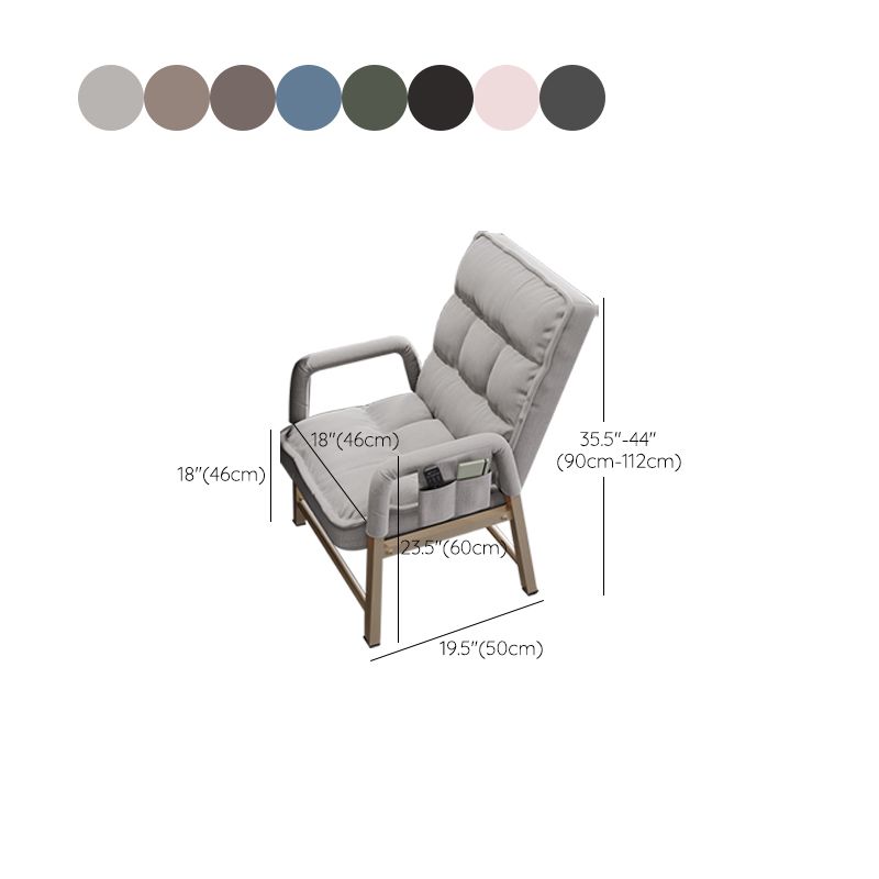 Chaise de bureau en métal chaise de bras contemporain à hauteur de dos réglable