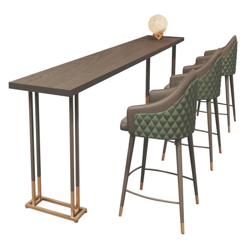 Industrielles Bartisch-Set, 1/4-teilig, Massivholz-Bartisch mit gepolsterten Barhockern