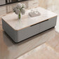 Glam Stone Coffee Table Slate Rectangular Square Cocktail Table in White Clearhalo 'Coffee & Accent Tables' 'Coffee Tables' 'coffee_tables' 'furn' 'furn_coffee_tables' 'Furniture' 'Living Room Furniture' 1200x1200_35f8cf93-125b-4d64-aa14-c4cb9633f55b
