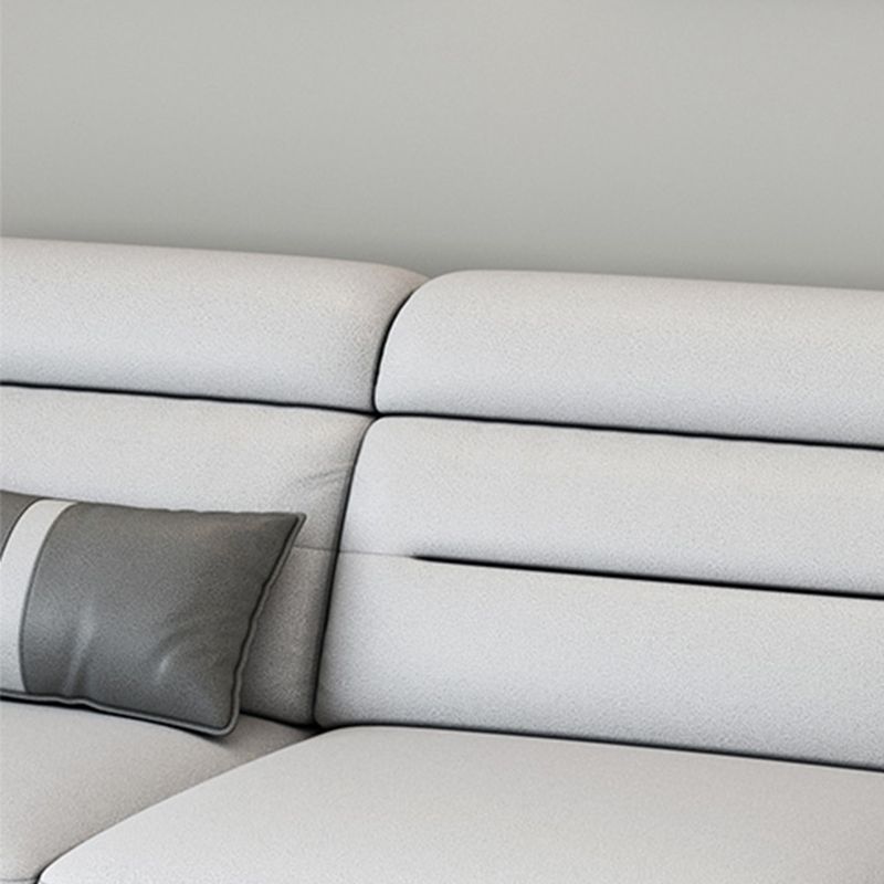 Contemporary Faux Feather Sofa & Chaise with Pillows for Living Room Clearhalo 'furn' 'furn_sectionals' 'Furniture' 'furniture_sectionals' 'Living Room Furniture' 'Sectionals' 1200x1200_35f8df60-1fe6-4b17-84db-0daf28a960c0