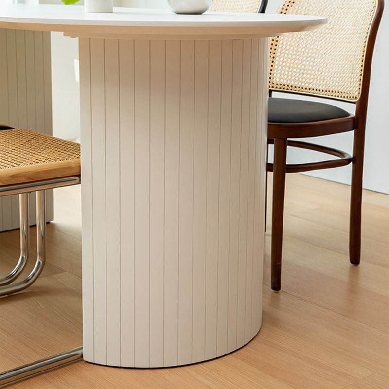 Modern Solid Wood Table for Restaurant Oval Kitchen Table with Double Pedestal Clearhalo 'Dining Tables & Seating' 'Dining Tables' 'dining_table' 'furn' 'furn_dining_table' 'Furniture' 'furniture_dining_table' 'Kitchen & Dining Furniture' 'kitchen' 'kitchen_dining_table' 1200x1200_35f9b432-68cf-48cb-916b-a2dec705f78e