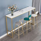 Stone Bar Dining Table Glam Style Rectangle Bar Table with Trestle for Dessert Shop