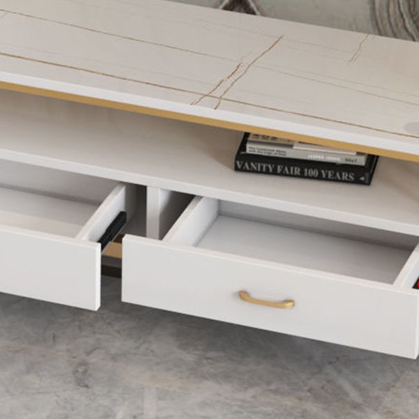 Glam Style TV Stand Open Storage TV Stand Console with 2-Drawer Clearhalo 'furn' 'furn_tv_stands_entertainment_centers' 'Furniture' 'Living Room Furniture' 'TV Stands & Entertainment Centers' 'TV Stands & Media Storage Furniture' 'tv_stands_entertainment_centers' 1200x1200_35fb6357-45e2-4de3-b0f5-482ebcd6235a