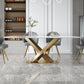 Metal Traditional Luxury Rectangle Table White Sintered Stone Table for Dining Room Clearhalo ' dining_table' 'Dining Tables & Seating' 'Dining Tables' 'furn' 'furn_dining_table' 'Furniture' 'furniture_dining_table' 'Kitchen & Dining Furniture' 'kitchen&dining_furn' 'kitchen' 'kitchen_dining_table' 1200x1200_35fbd5e1-4583-4533-9814-29494943a1f7