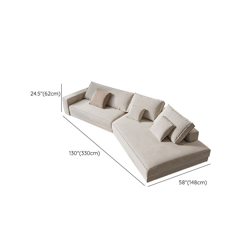 Divano braccio inclinata glam contemporaneo con cuscini divano in pelle genuina in grigio