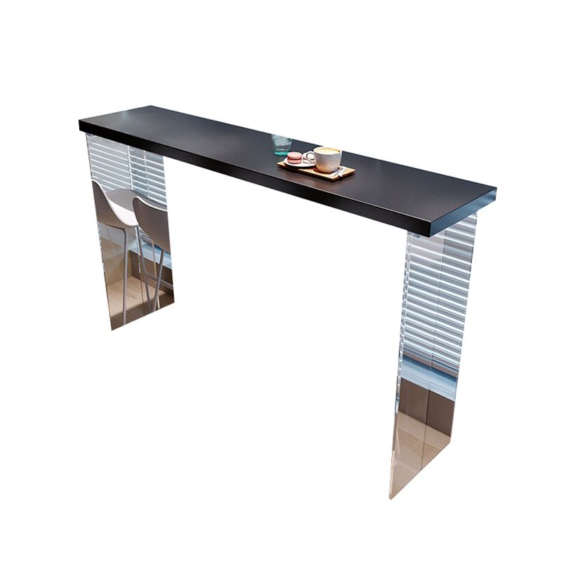 Set Tavolo da Bar in Stile Moderno 1/4/5 Pezzi Tavolo da Bar Rettangolare in Legno Massello con Sgabelli