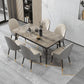Mesa de comedor rectangular de 4 patas, mesa de piedra moderna para cocina