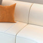 Scandinavian White Sectional Sofa with Tight Back in Pine Wood