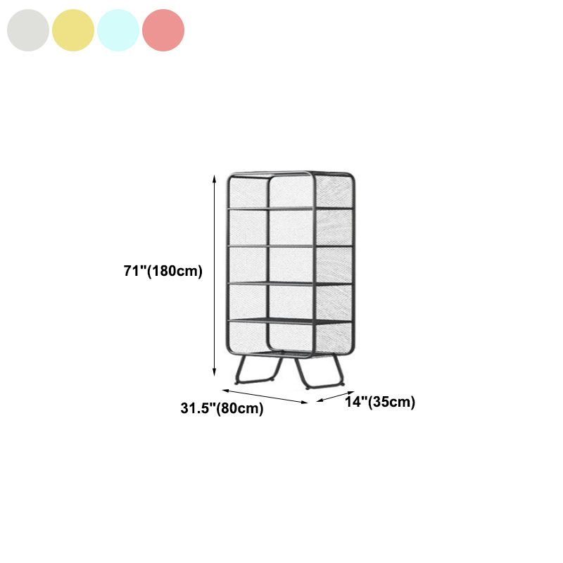 Modern Vertical Bookcase Metal Closed Storage Bookshelf for Bedroom , 31.5" W X 14" D