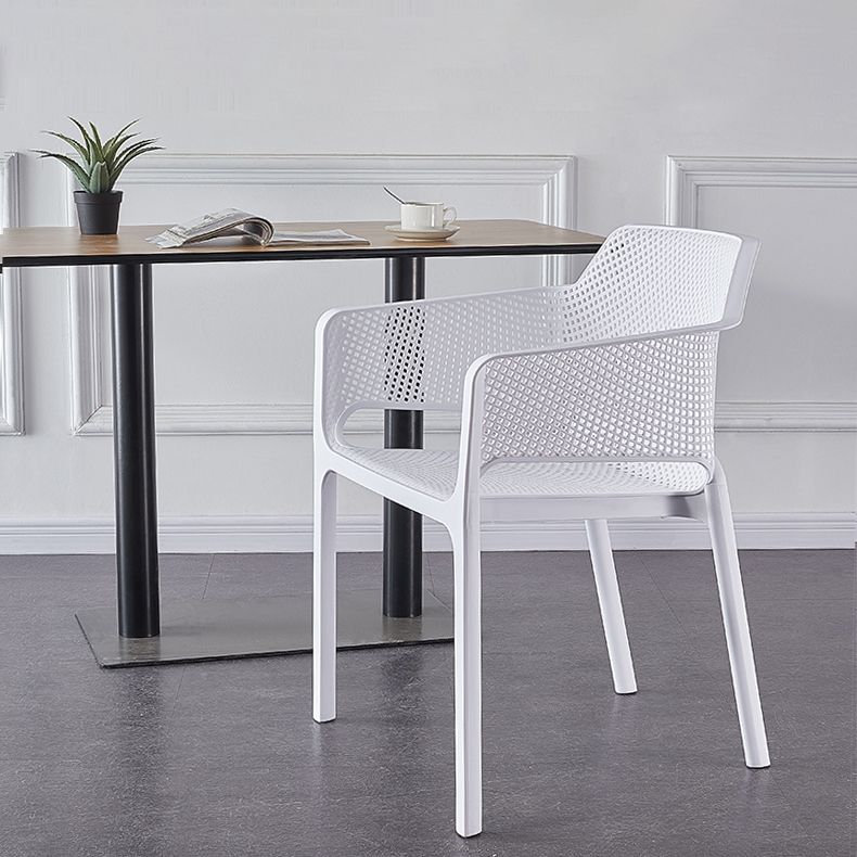 Scandinavian Plastic Kitchen Dining Room Armchair Solid Back Chair Clearhalo ' kitchen&dining_furn' 'Dining Chairs' 'Dining Tables & Seating' 'dining_chair' 'Furniture' 'furniture_dining_chair' 'Kitchen & Dining Furniture' 'kitchen' 1200x1200_36014ee1-32c2-43c2-b18d-ec24b917fbc2