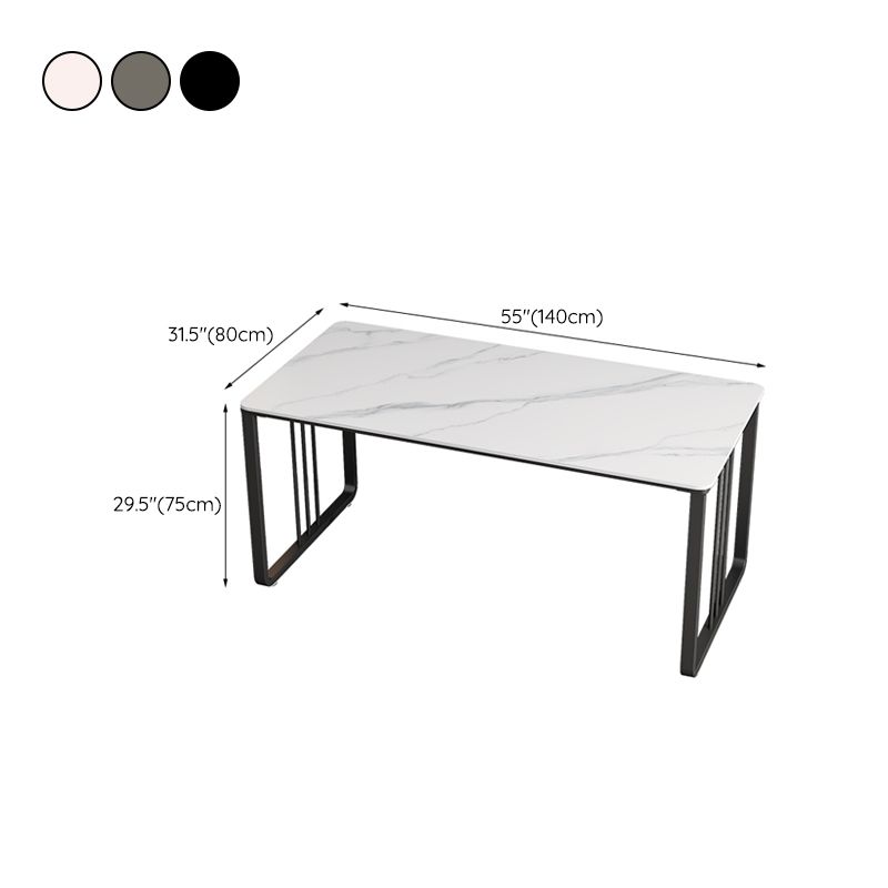 Stone and Iron Office Desk Contemporary Curved Sled Writing Desk Clearhalo 'furn' 'furn_office_desk' 'Furniture' 'Office Desks' 'Office Furniture' 'office_desk' 1200x1200_36023d4b-6b53-426a-975e-2e4ada96a2bb