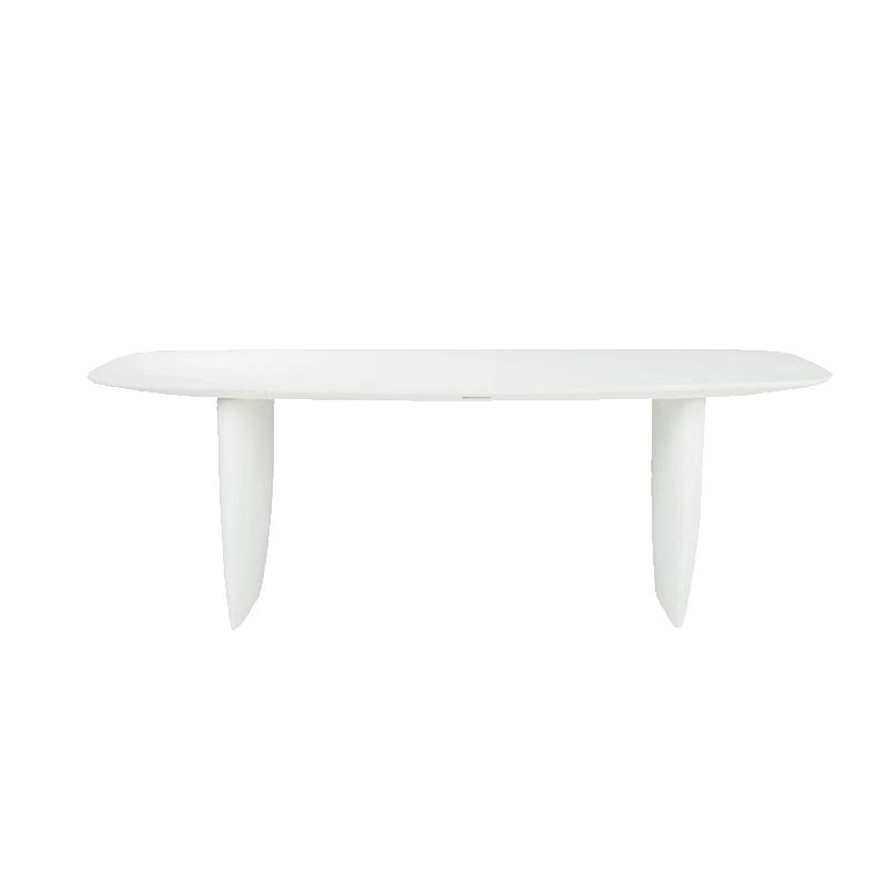 Rectangle White Indoor Dining Table Modern Dinette Table with Double Pedestal Clearhalo 'Dining Tables & Seating' 'Dining Tables' 'dining_table' 'furn' 'furn_dining_table' 'Furniture' 'Kitchen & Dining Furniture' 1200x1200_36027c7f-872f-4d96-9b66-ba008a6e997e