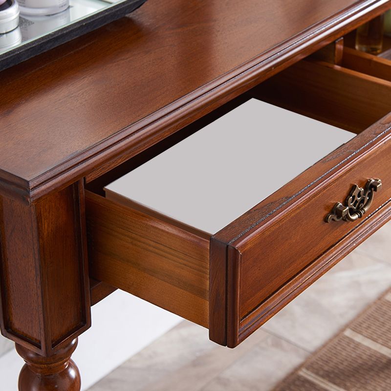 Tavolo da toeletta da toeletta tradizionale in legno 2-cassetto di cambio di vanità scrivania