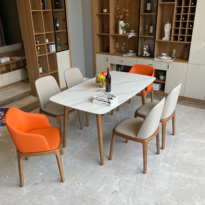 Contemporary Modern Rectangle Stone Table 4 Legs Home Kitchen Dinner Table Clearhalo ' dining_table' 'Dining Tables & Seating' 'Dining Tables' 'furn' 'furn_dining_table' 'Furniture' 'furniture_dining_table' 'Kitchen & Dining Furniture' 'kitchen&dining_furn' 'kitchen' 'kitchen_dining_table' 1200x1200_36035454-24cf-4d07-aaad-01d04b36c87d