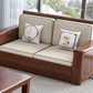 County Style Solid Wood Frame Sofa Cotton Blend Sofa and Chaise