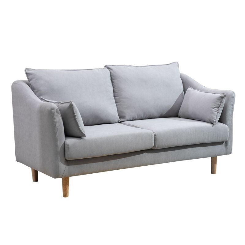 Scandinavian Loose Back Sofa 27.17" H Square Arm Slipcovered Loveseat Clearhalo 'Furniture' 'furniture_sofas' 'kitchen' 'kitchen_sofas' 'Living Room Furniture' 'Sofa' 'sofas' 1200x1200_36040e67-245a-40d1-94e8-397721939521
